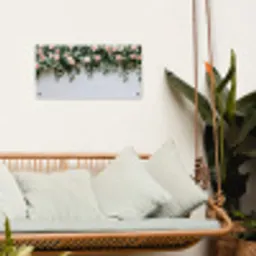 Bloemen - Muur - Rozen - Groen tuinposter los doek klein -sfeer7