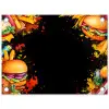 Fastfood - Graffiti - Hamburger - Eten - Modern tuinposter los doek klein -3d