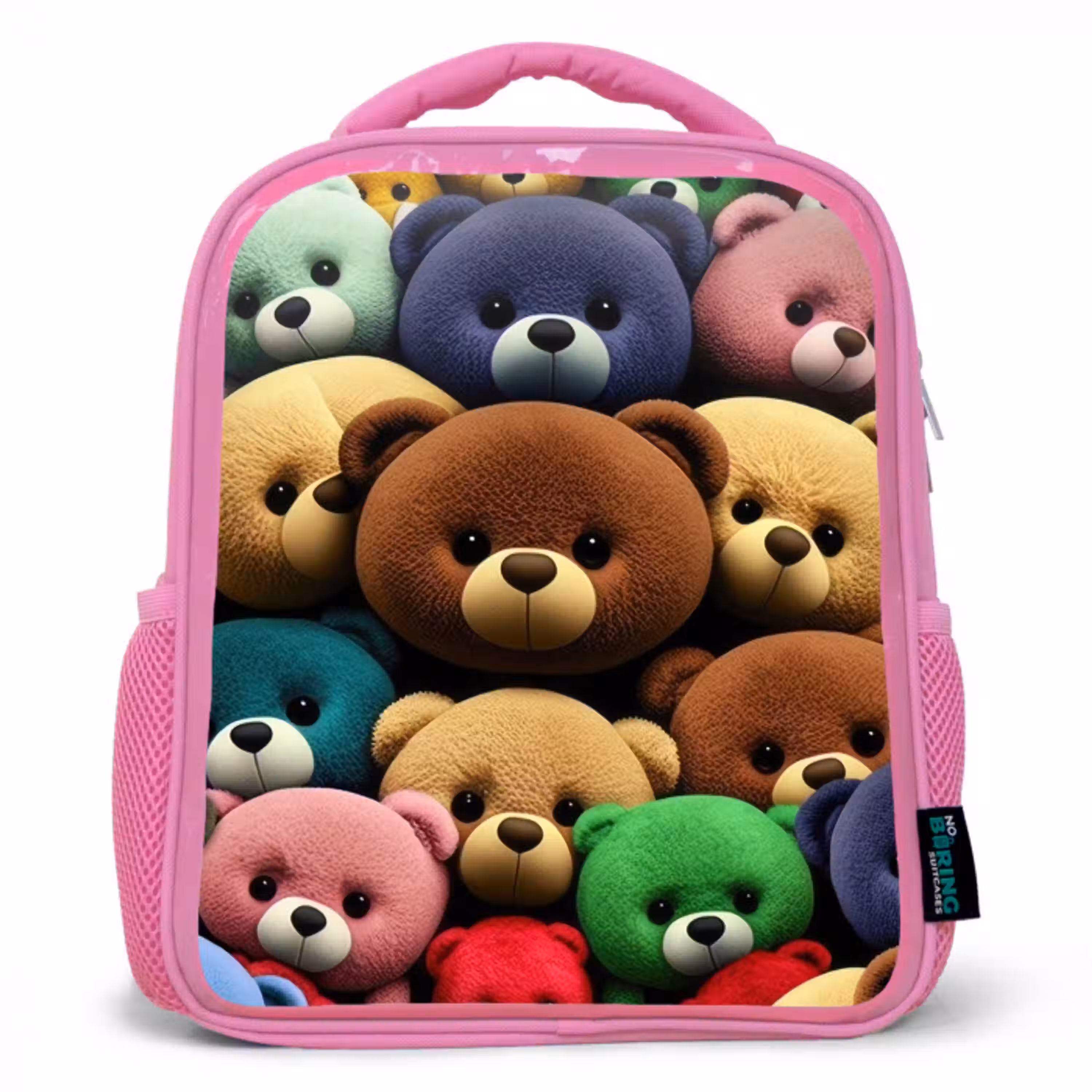 Bonte Berenbende Kinderrugzak - Roze middel -3d