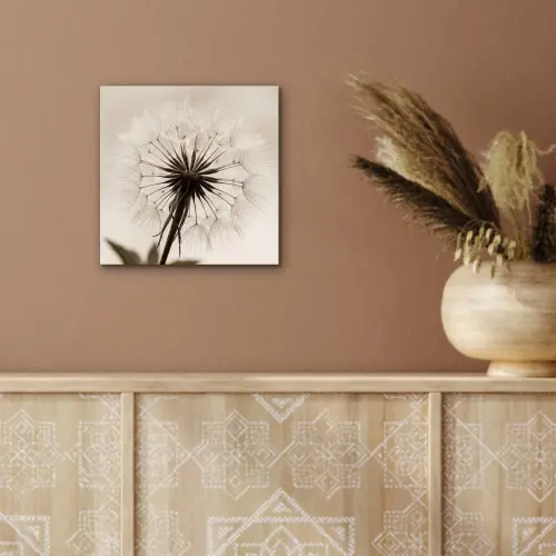 Paardenbloem - Minimalistisch - Wit aluminium wit klein -sfeer4