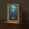 Walvis - Water - Zonnestralen - Blauw Light Box met kabel (Tafellamp) klein -z3d_website