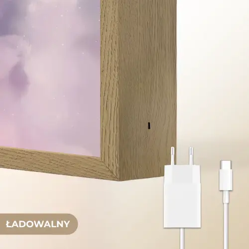 Eenhoorn - Paars - Sterrenhemel - Maan Light Box met batterij (Wandlamp kind) middel -USP_websiteoplaadbaarNL