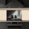 Halter - Gewichten - Zwart keuken achterwand spatscherm klein -sfeer1