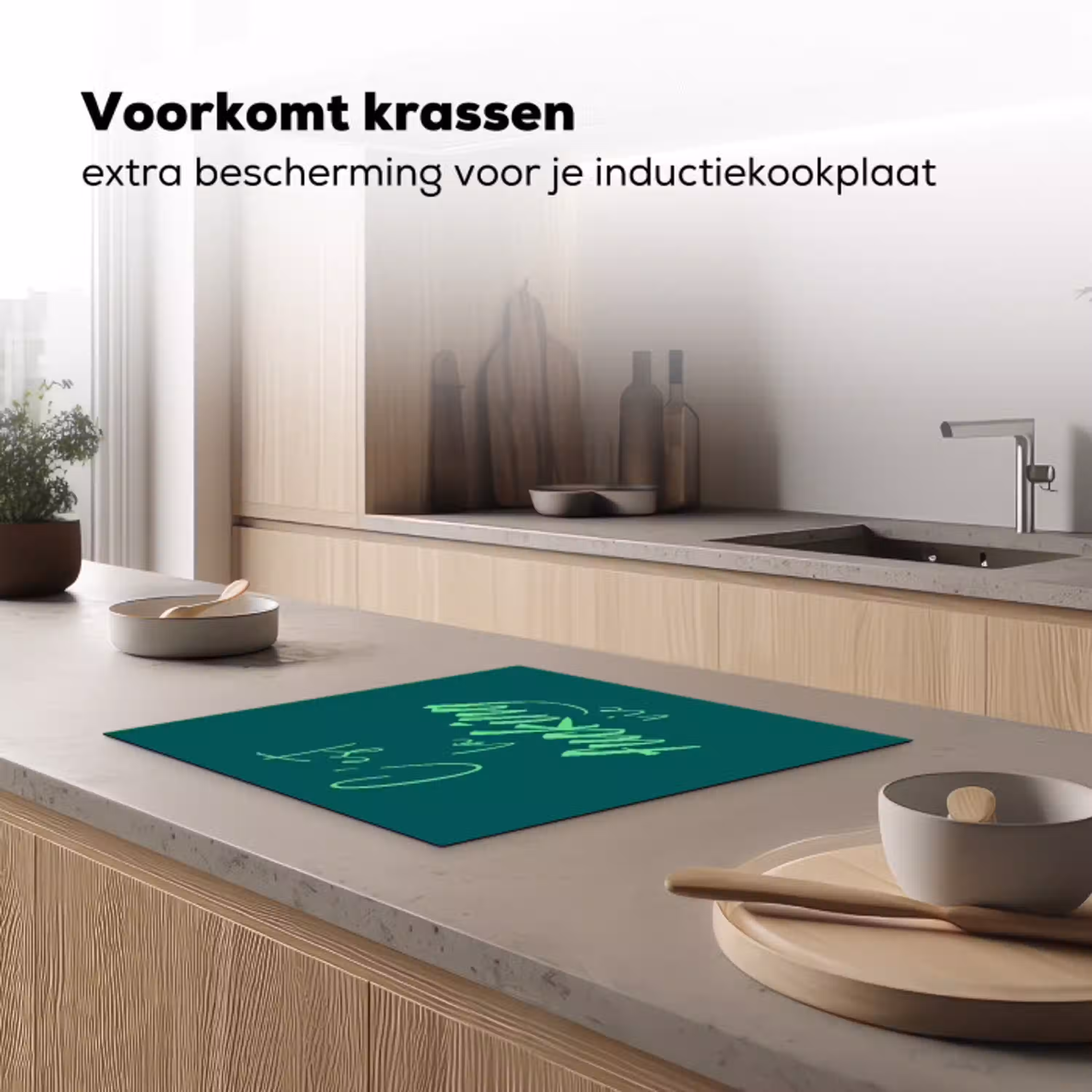 c'est la fucking vie - Groen - Handgeschreven Inductie beschermer vinyl 3mm middel -sfeer1