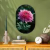 Blad - Chrysant - Roze - Schaduw Wandcirkel Ovaal Forex klein -sfeer2
