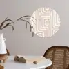 Decoratief - Labyrint - Beige Wandcirkel behangsticker klein -sfeer3
