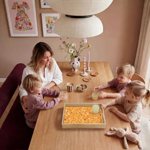 Terrazzo -  Patroon - Okergeel Dienblad Rechthoek middel 911 -sfeer4