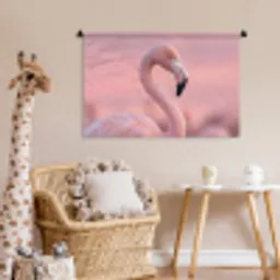 Flamingo - Portret - Roze Wandkleed katoen middel -wsfeer5_kind