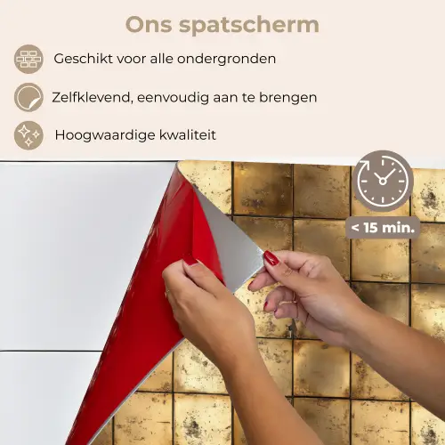 Geometrisch - Tegels - Goud keuken achterwand spatscherm klein 900 -spatscherm_NL