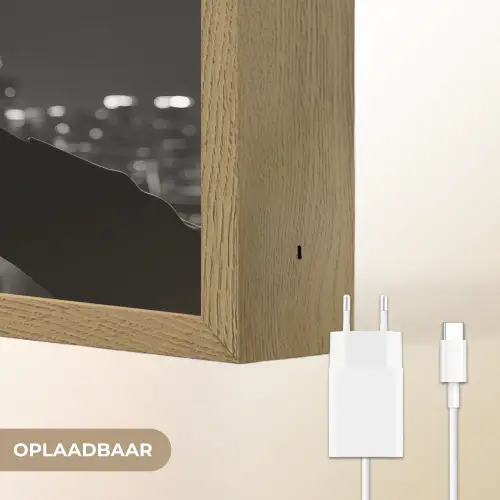 Vuurwerk - Proosten - Skyline - Champagne Light Box met batterij (Wandlamp) middel -USP_websiteoplaadbaarNL