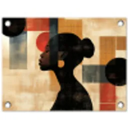Zijaanzicht - Vrouw - Vormen tuinposter los doek klein -3d