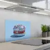 Glitters - Hamburger - Blauw keuken achterwand spatscherm klein -3d_schuin