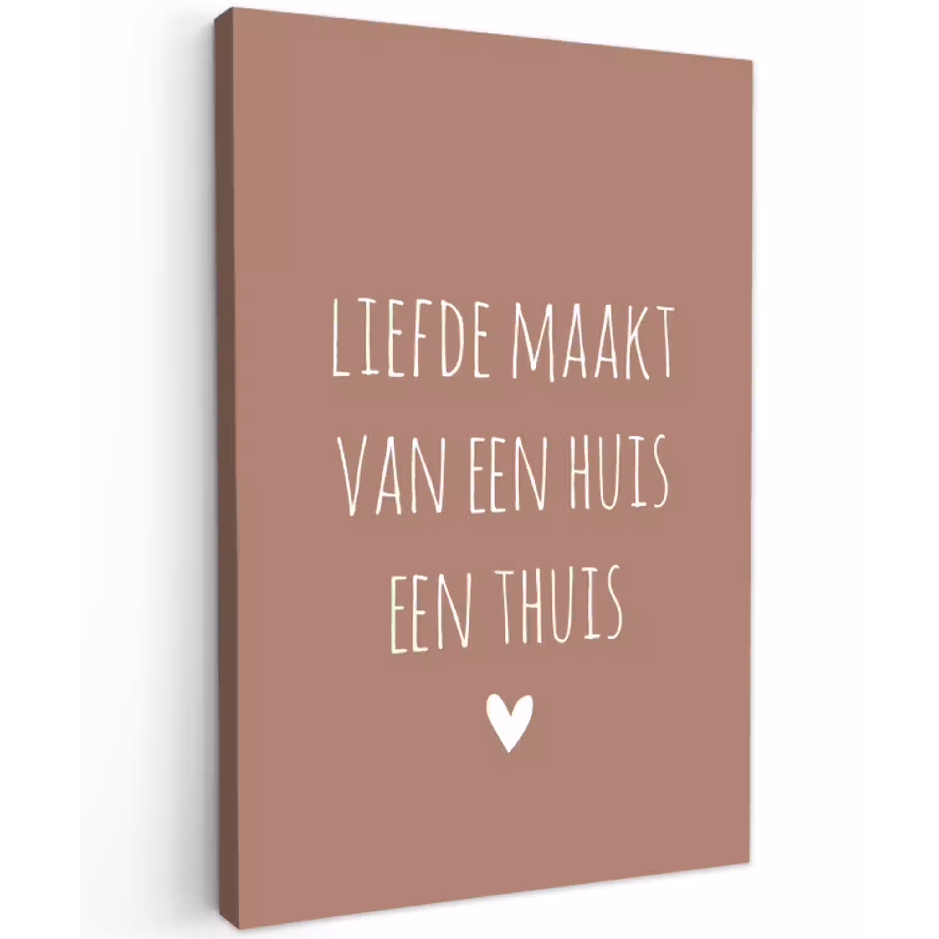 Quotes - Liefde maakt van een huis een thuis - Spreuken Tuinposter op houten frame 2 cm dik klein -3d