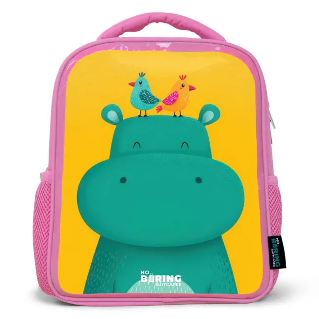 Kids' Backpacks Pink -. Hippo - Birds - Yellow