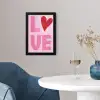 Love - Roze - Hart - Valentijn fotolijst zwart zonder passe partout klein -sfeer4