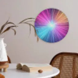 Abstract - Light - Burst - Modern - Colorful Akoestische PET Vilt - Rond klein -sfeer3