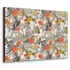 Tropisch - Zomer - Vlinder - Bloemen Textielframe zwart klein 947 -3d