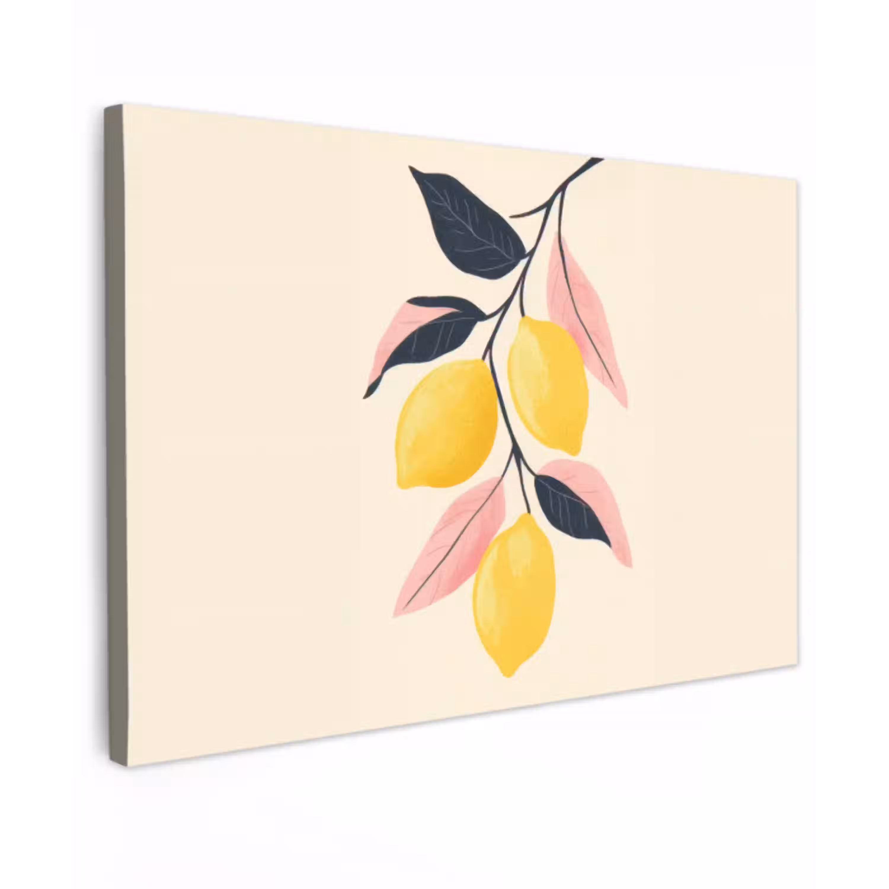 Citroenen - Felgeel - Tak - Bladeren canvas 2cm klein -z3d