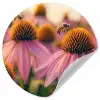 Bloemen - Paars - Bijen Wandcirkel behangsticker klein -3d