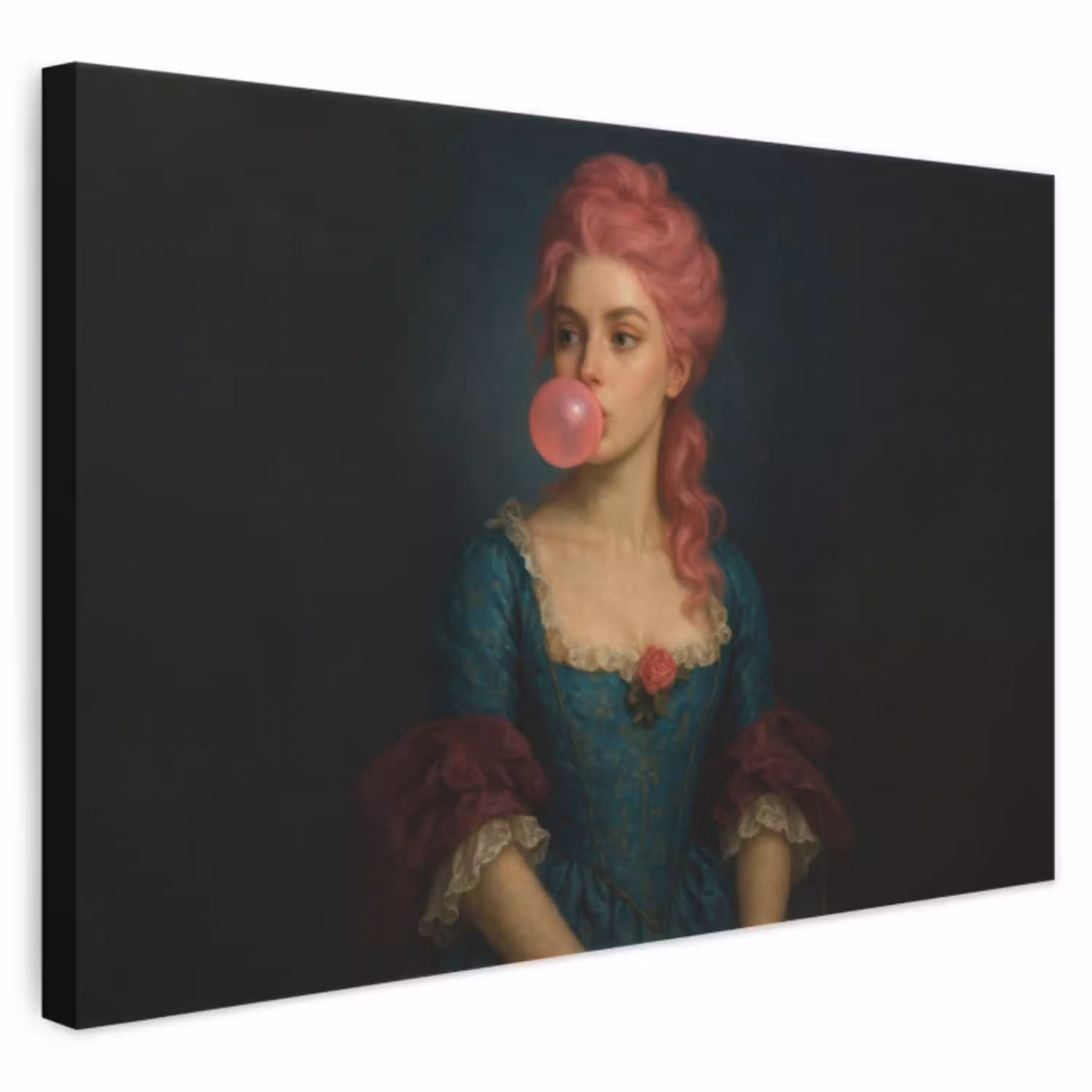 Vrouw - Portret - Kauwgombel canvas 2cm klein -3d