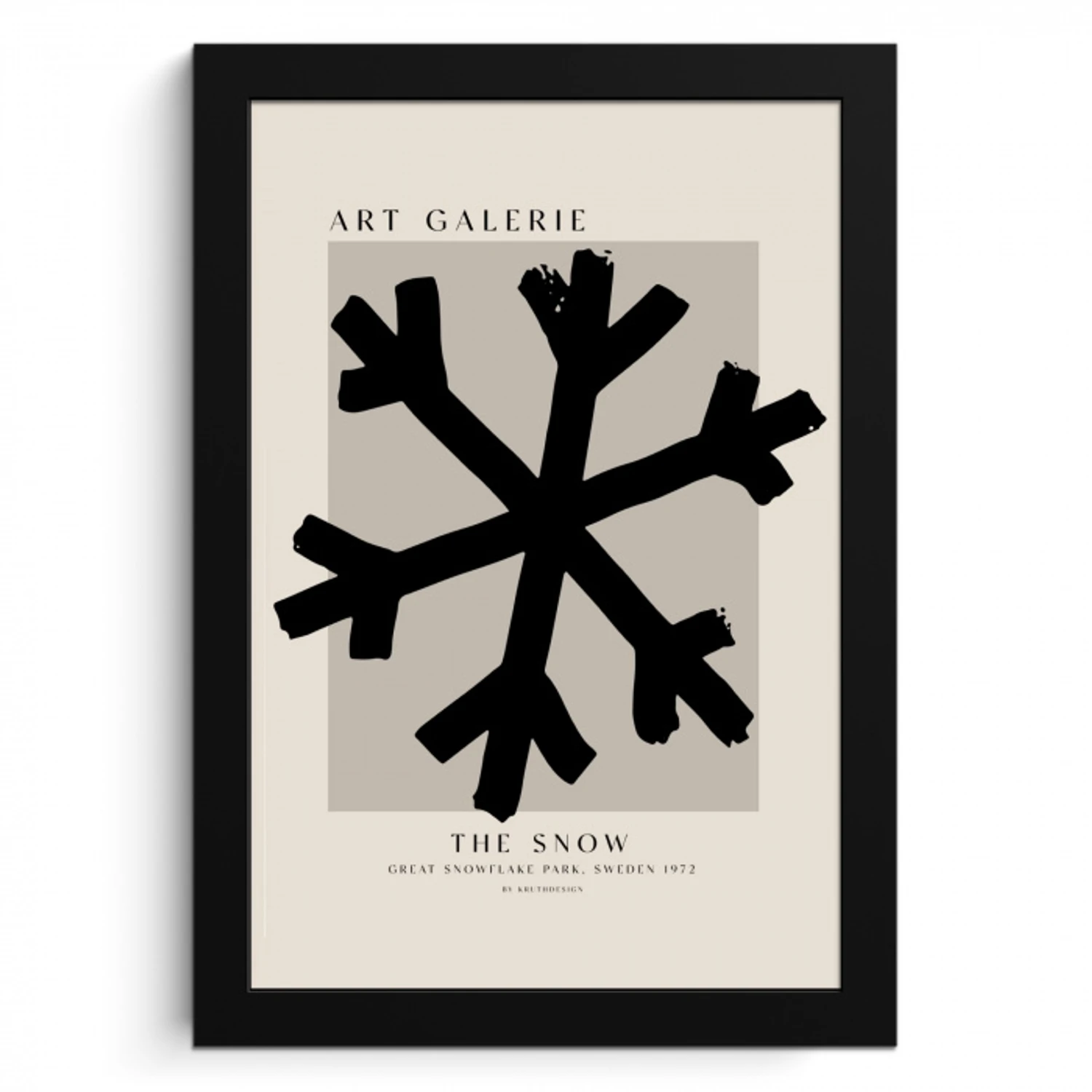 Sneeuwvlok - Kerstmis - Zwart - Feestdagen KitchenYeah - Keuken - Fotolijst klein -3d