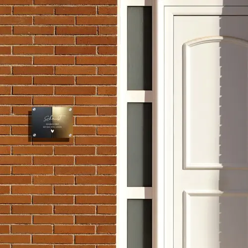 Half goud zwart - Sierlijk Naambord Rechthoek middel -sfeer3-rechthoek-S