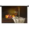 Fruit -  Stilleven - Wijn - Kaars Wandkleed katoen klein -zz3d