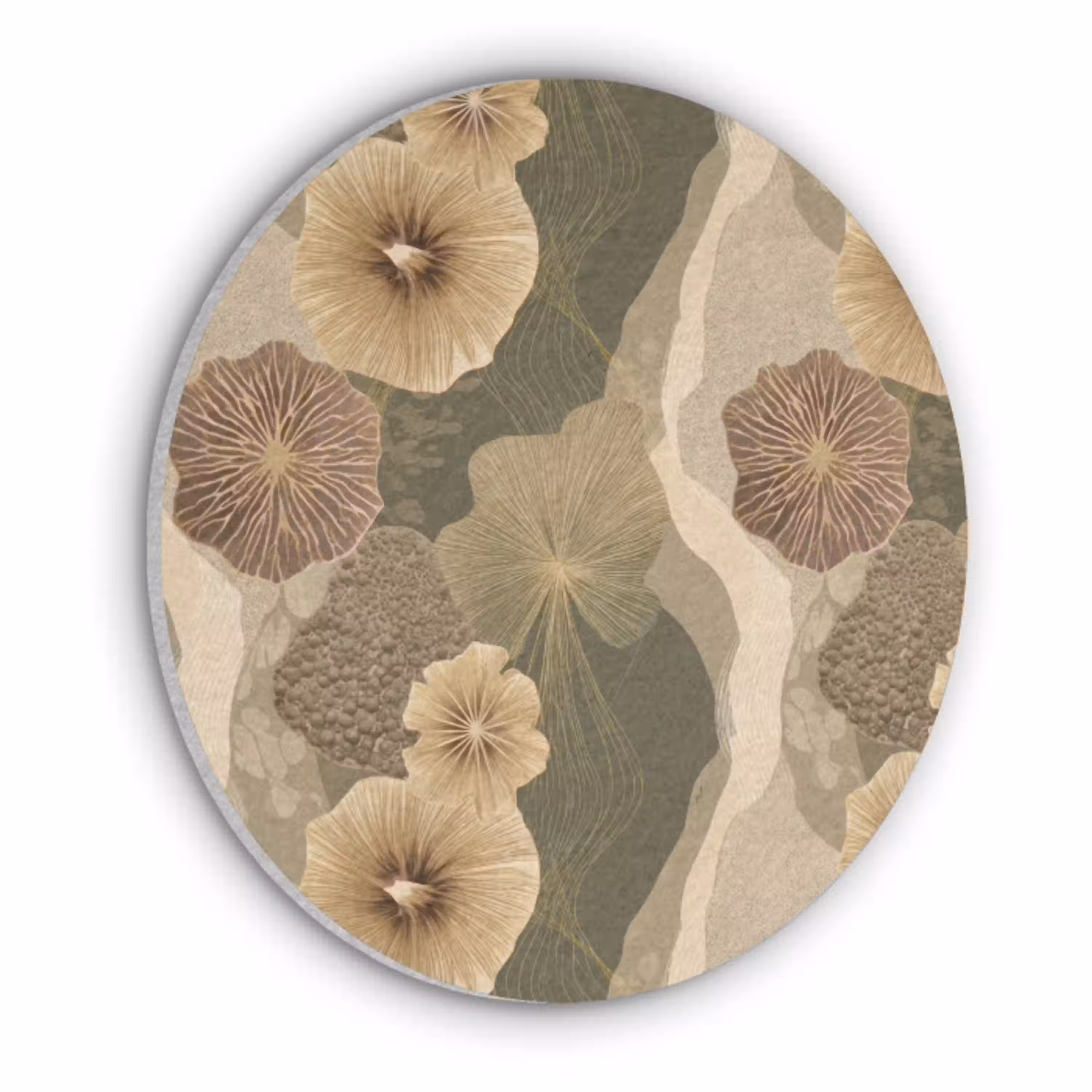 Abstract - Modern - Groen Akoestische PET Vilt - Rond klein 838 -3d