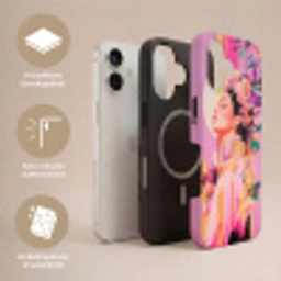 Vrouw - Bloemen - Paars - Abstract Toughcase MagSafe Apple iPhone 17 klein -USP_Lagen_DE