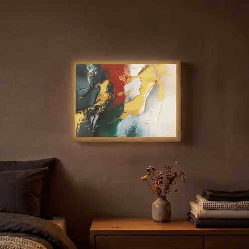 Modern - Kerst - Abstract - Goud Light Box met batterij (Wandlamp) middel -sfeer4