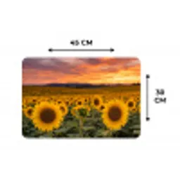 Zonnebloemen - Heuvellandschap - Geel Placemat vinyl groot -specs