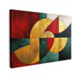 Abstract - Kerst - Goud - Rood - Groen canvas 2cm klein -z3d