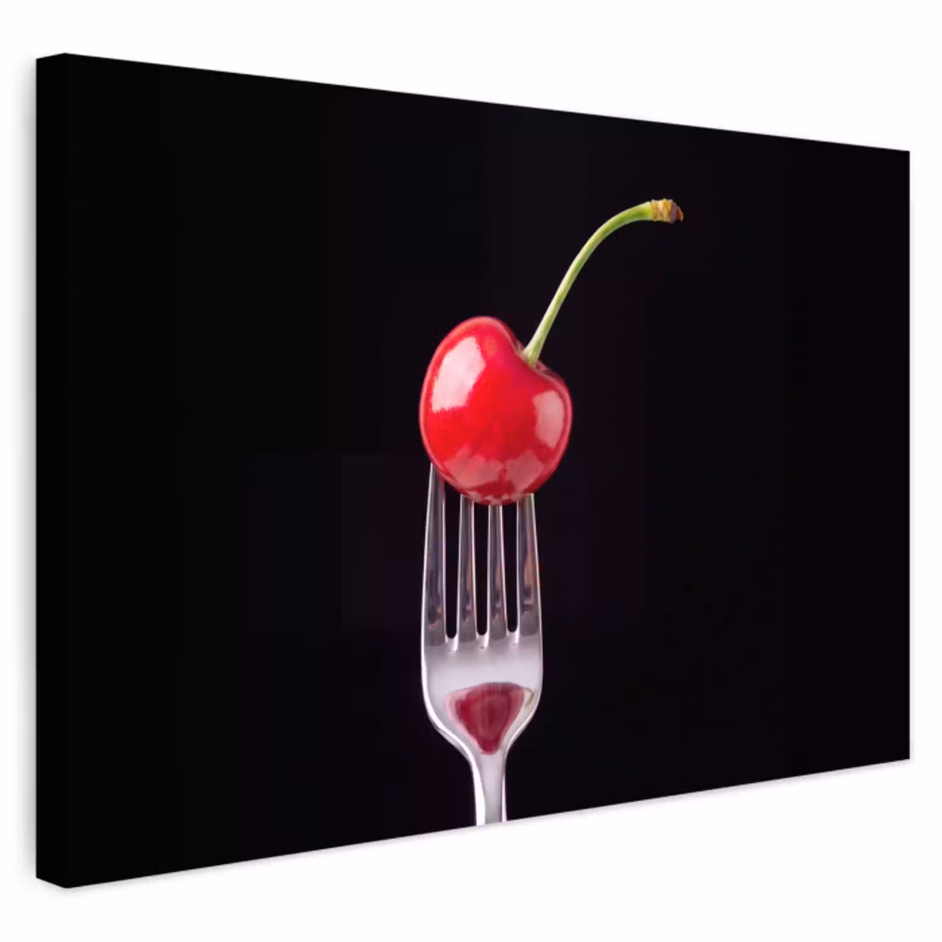 Rode kers - Vork Tuinposter op houten frame 2 cm dik klein -3d