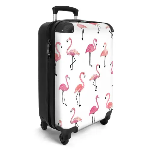 Flamingo feestje Koffer - NBS - Handbagage middel -productfoto_3d