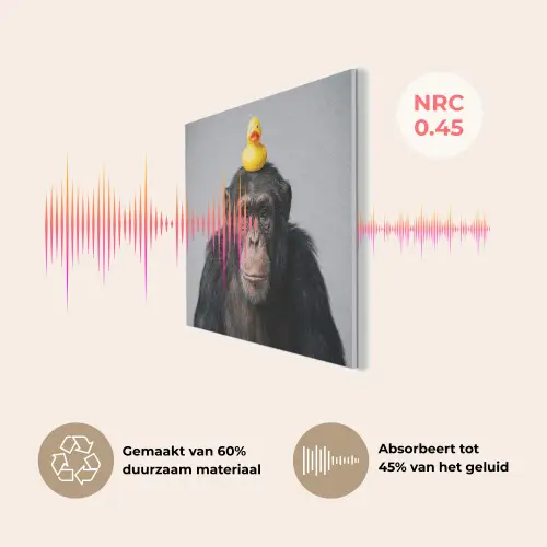Chimpansee - Badeend - Grijs PET vilt klein -USP_NL