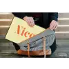 Nice - Oranje - Geel - Minimalistisch laptophoes neopreen klein -tas