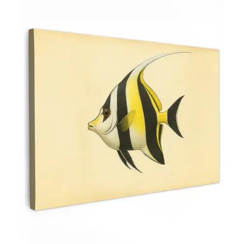 Vis - Sierlijk - Rugvin - Geel canvas 2cm klein -z3d