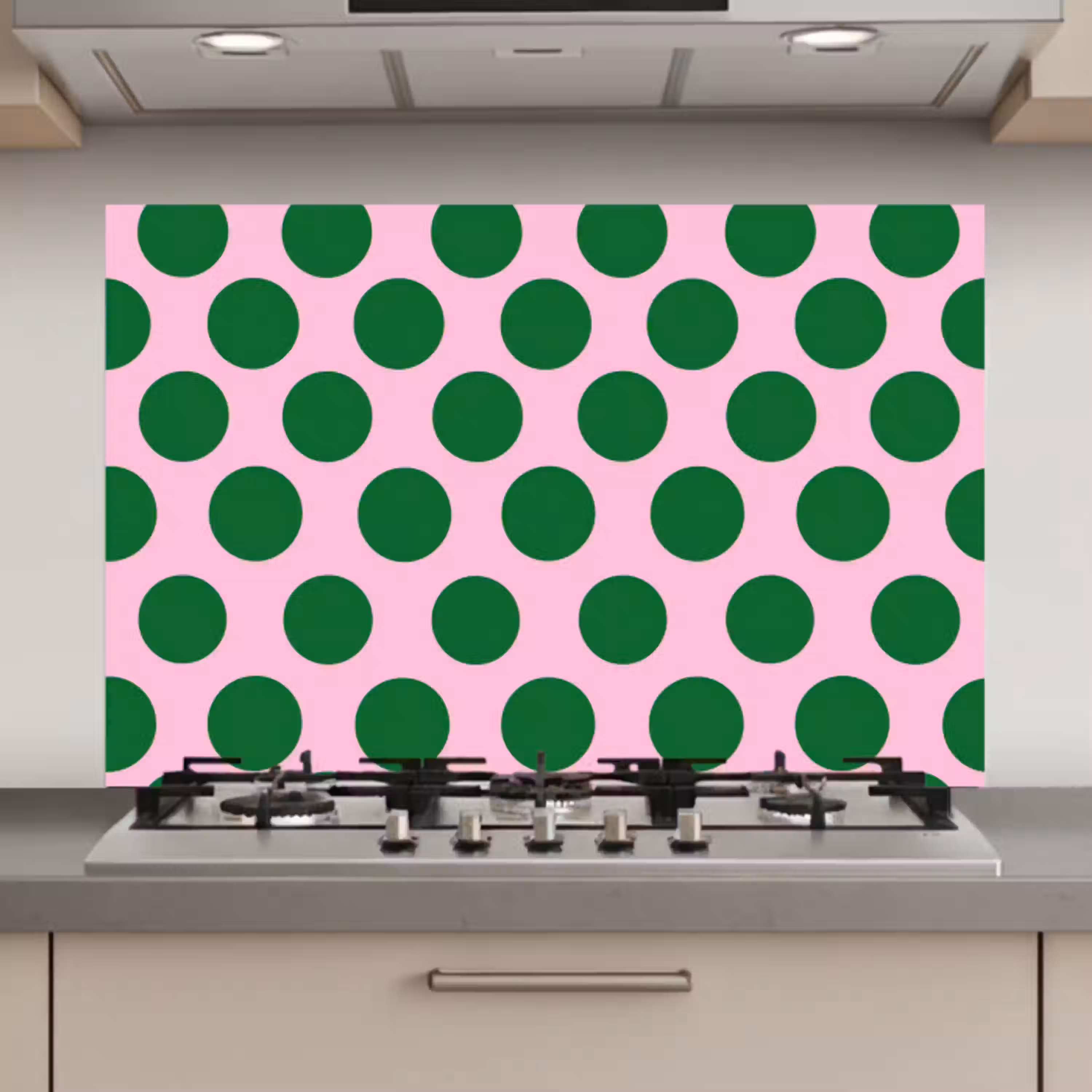 Polkadots - Patroon - Groen keuken achterwand spatscherm klein 900 -3d_website