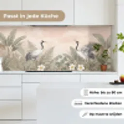 Kraanvogels - Natuur - Roze keuken achterwand 2 middel -sfeer4_DE