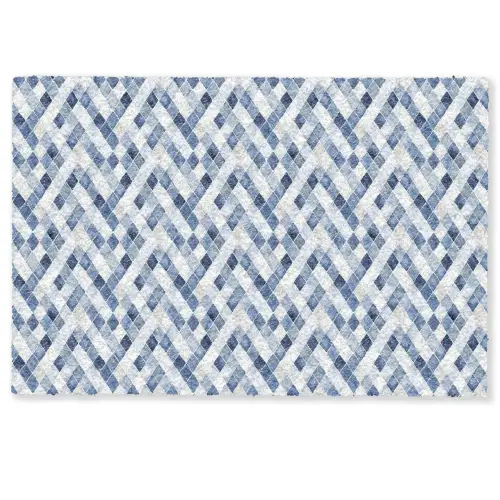 Diamant - Patroon - Blauw - Wit Deurmat klein 898 -zkaufland3d