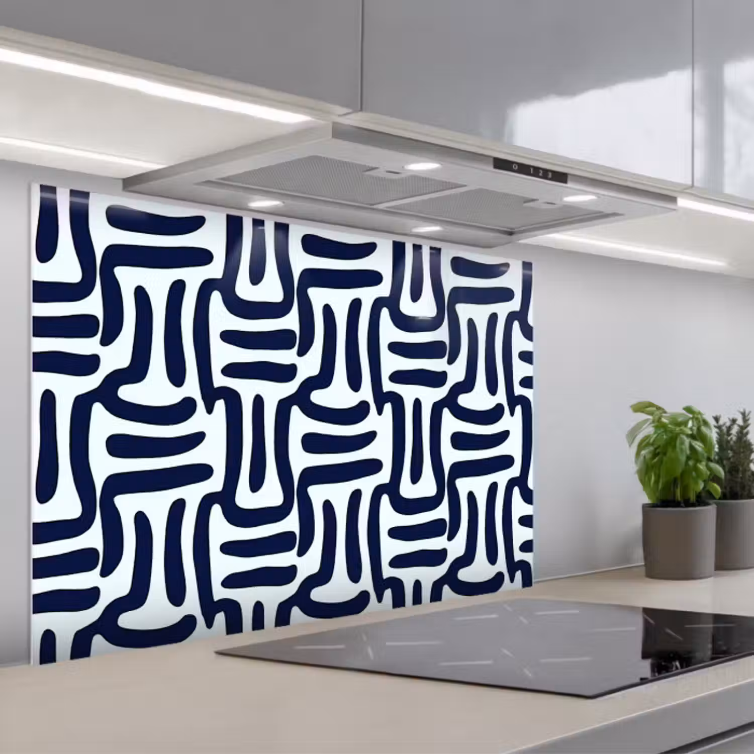 Spritzschutz Küche - Abstrakt - Modern - Blau