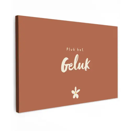 Pluk het Geluk Tuinposter op houten frame 2 cm dik klein -3d