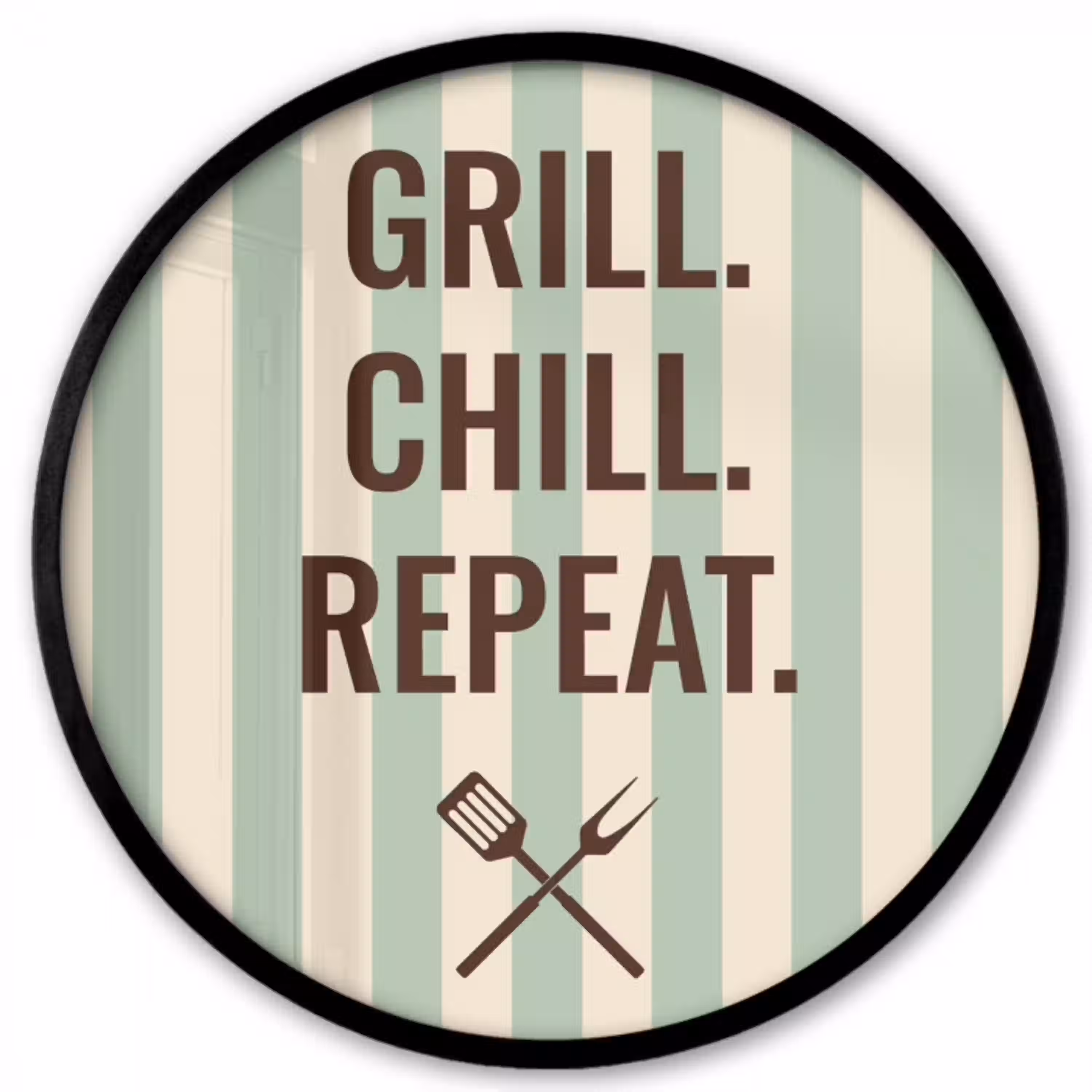 Quote - Strepen - Grill Fotolijst rond zonder passe partout klein -3d