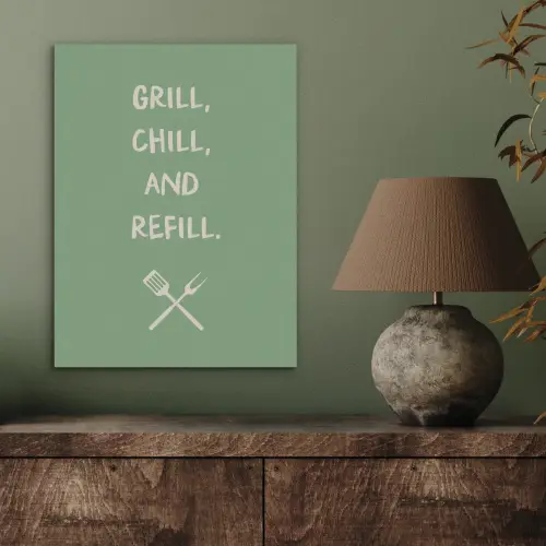 Grill - Groen - Zomer - Quote PET vilt klein -sfeer2