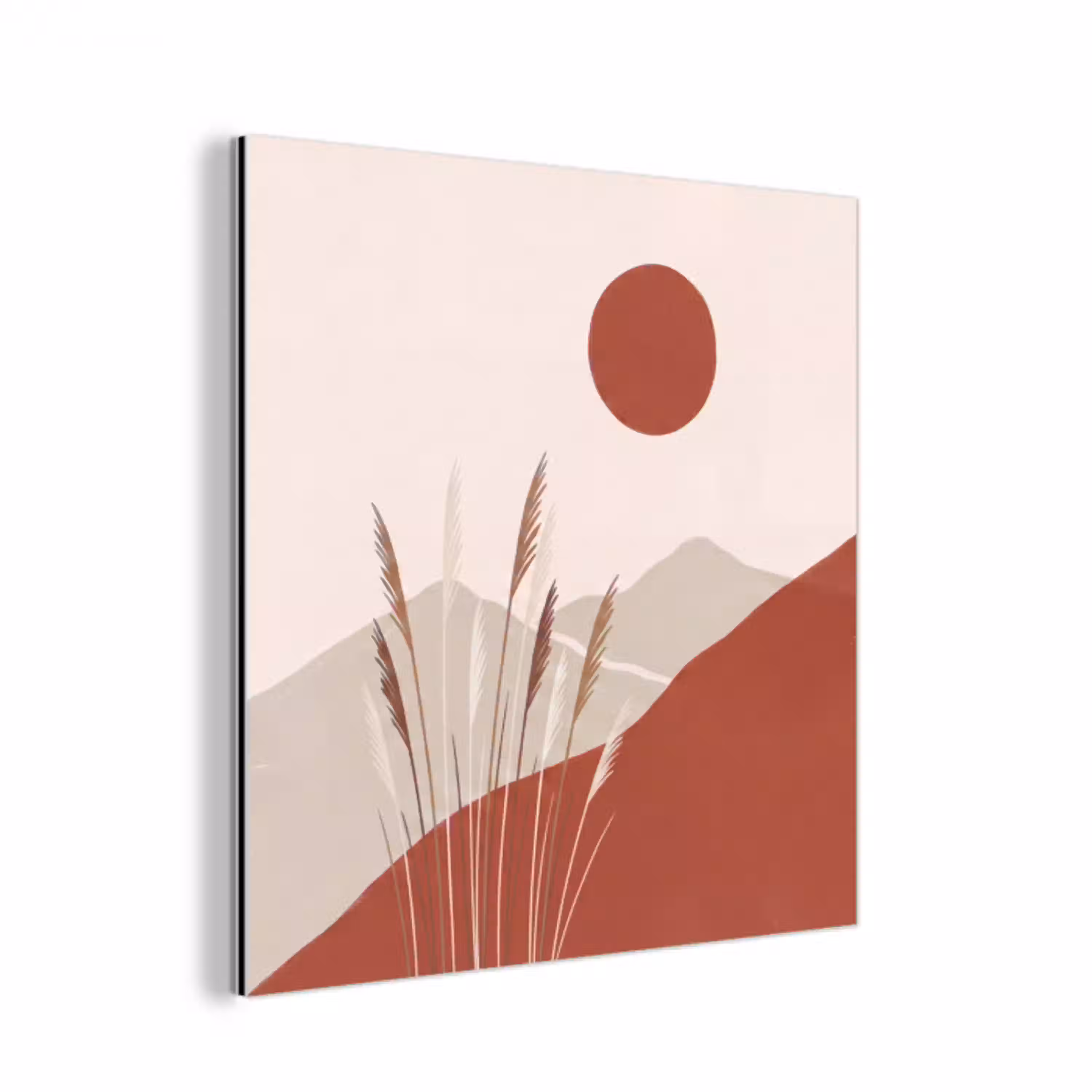 Gras - Landschap - Natuur - Abstract - Beige aluminium wit klein -3d