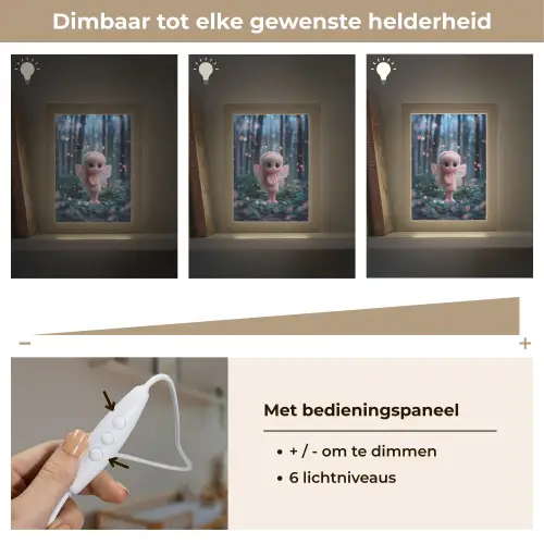 Elfje - Cartoon - Bos - Lichtjes Light Box met kabel klein -USP_dimbaarNL