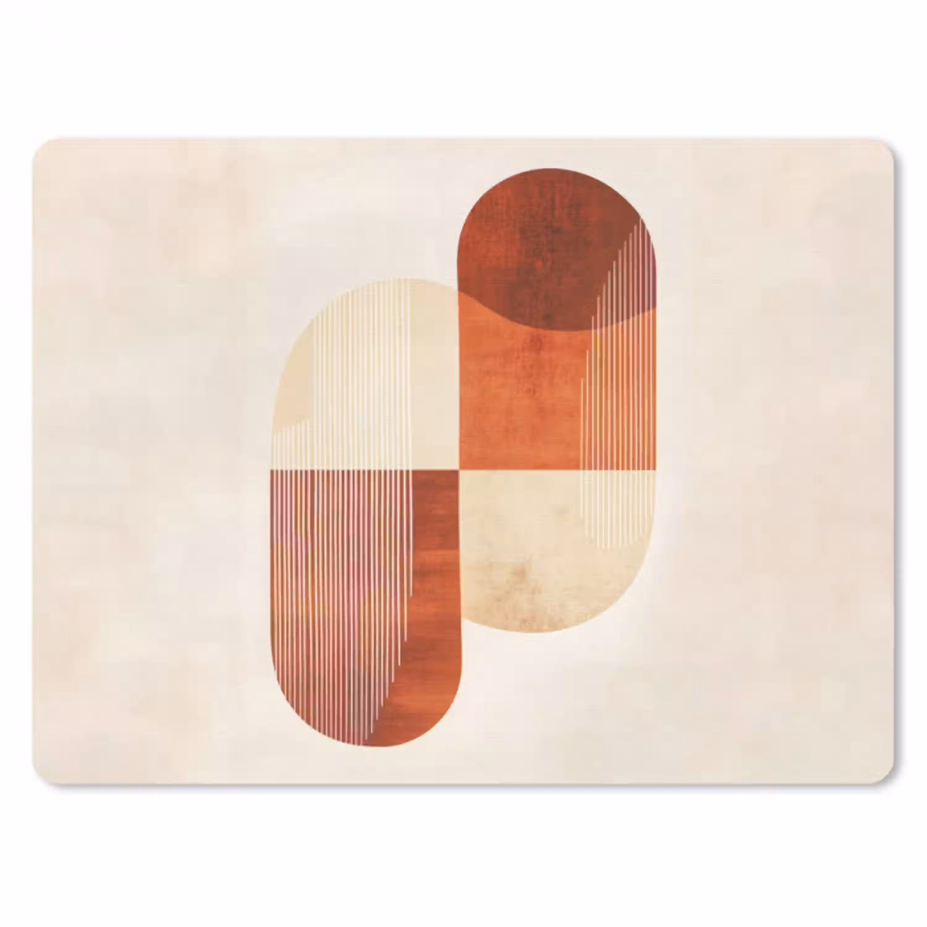 Bogen - Beige - Vormen muismat rubber klein -3d