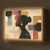 Zijaanzicht - Vrouw - Vormen Light Box met batterij (Wandlamp) middel -z3d_website