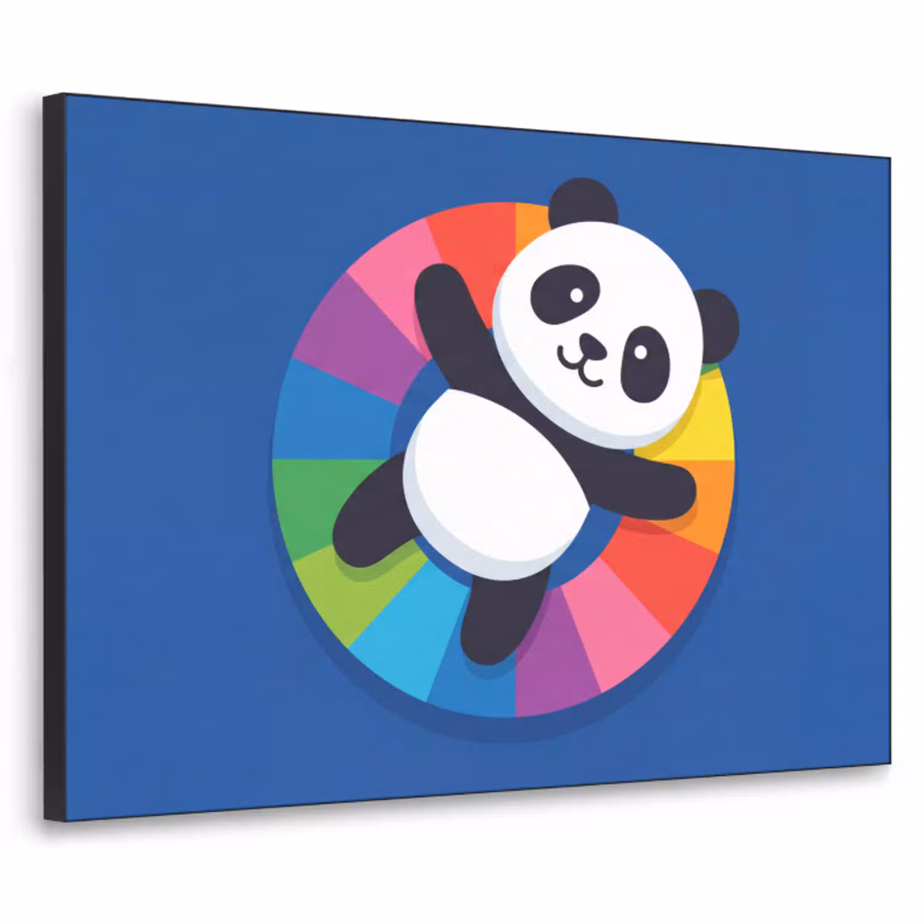 Dieren - Cartoon - Kleurrijk - Modern - Speels Textielframe zwart klein -3d