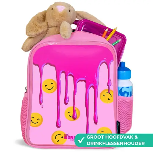 Verf - Smiley - Roze Kinderrugzak - Roze middel -inhoud_NL